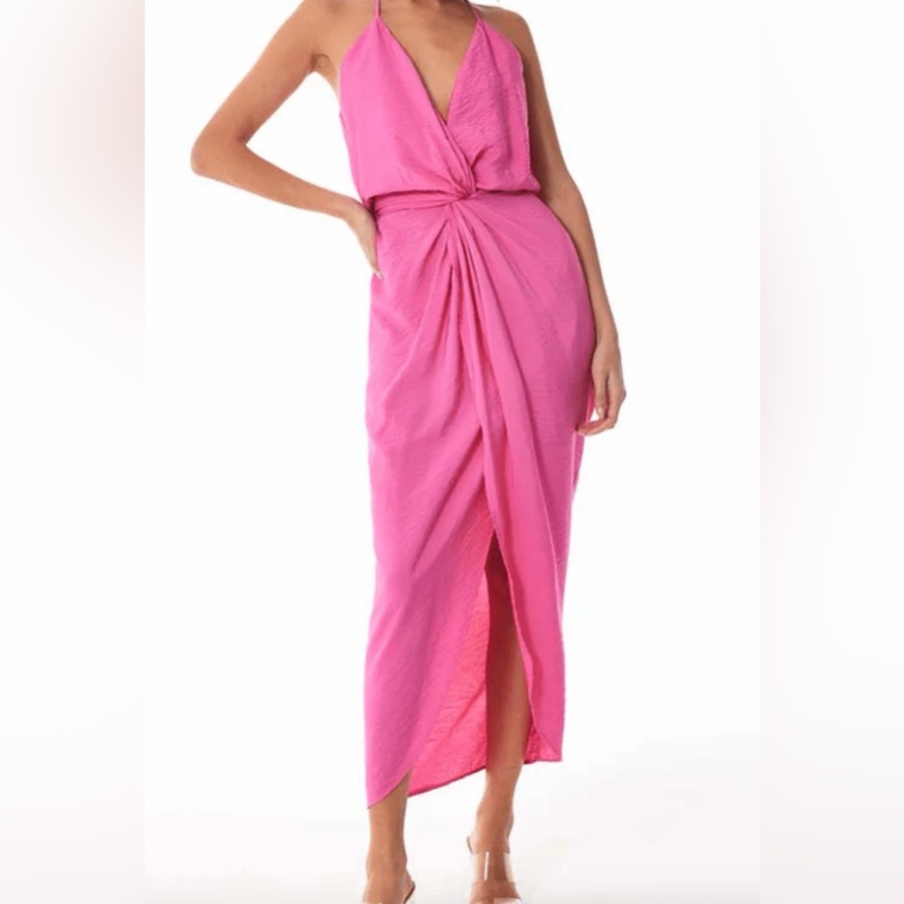 Vibrant Pink Satin Dress